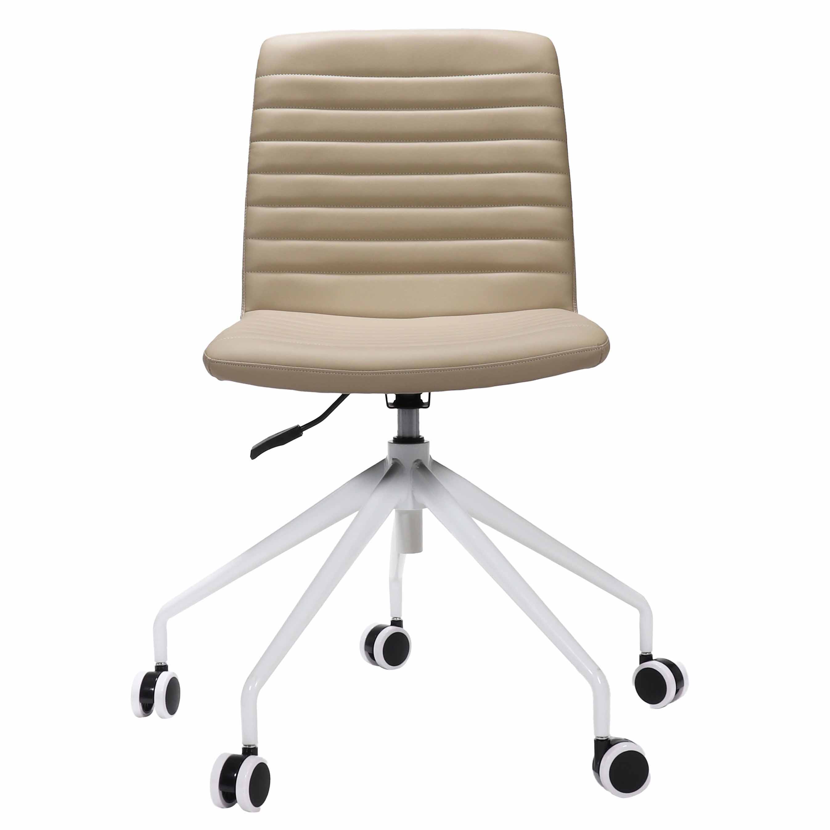 Pixel 5 Star Swivel Chair - No arms - Almond PU - White Base